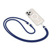 Tech-Protect C7S Rope Crossbody telefono pakabukas, Tamsiai mėlynas/sidabrinis