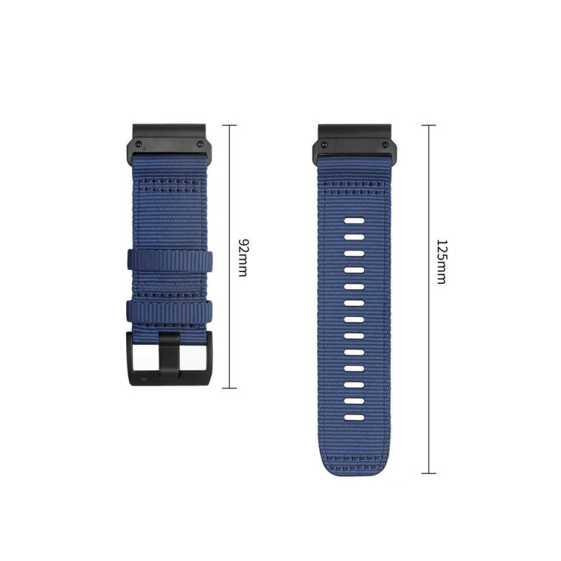 Tech-Protect Nylon Classic laikrodžio apyrankė, skirta Garmin Fenix 5X / 5X Plus / 6X / 6X Pro / 7X / 8 / 8 Pro / 9 / 9 Pro 47 mm, Midnight Navy