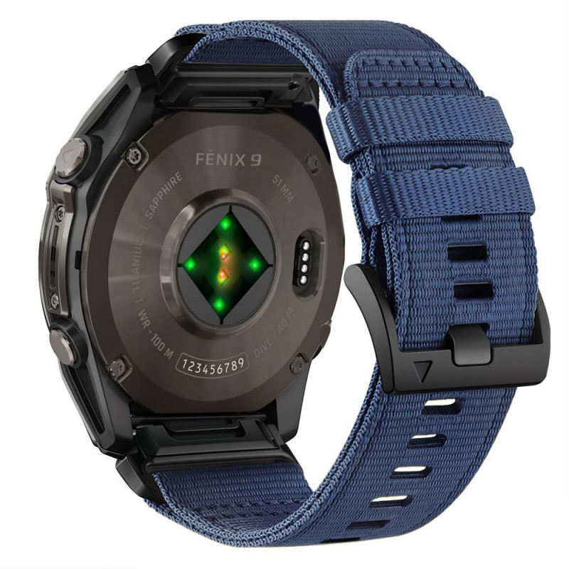 Tech-Protect Nylon Classic laikrodžio apyrankė, skirta Garmin Fenix 5X / 5X Plus / 6X / 6X Pro / 7X / 8 / 8 Pro / 9 / 9 Pro 47 mm, Midnight Navy