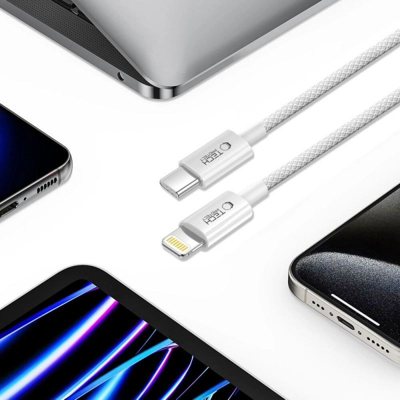 Tech-Protect Ultraboost Lite USB-C / Lightning kabelis PD27W/3A 100 cm, Cool Grey
