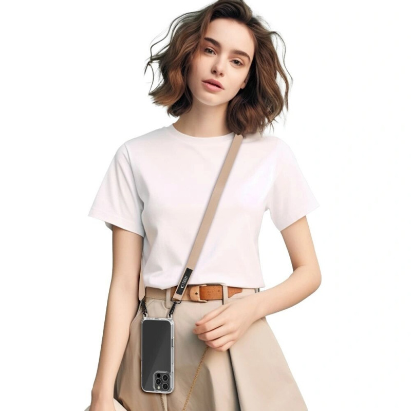 Tech-Protect C6S Rope Crossbody 2-in-1 telefono pakabukas, Cosmic Latte (smėlinis)