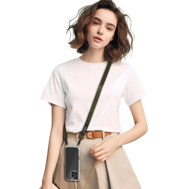 Tech-Protect C6S Rope Crossbody 2-in-1 telefono pakabukas, Cargo Khaki (alyvuogių)