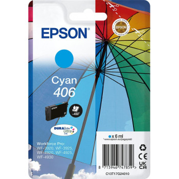 Epson 406 originali rašalo kasetė, žydra, 6 ml (C13T17G24010)