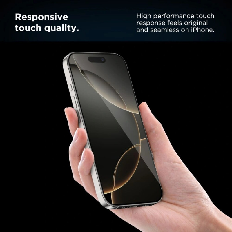 Tech-Protect Quick Set+ grūdintas stiklas, skirta Apple iPhone 16 Pro, juodas (2 vnt.)