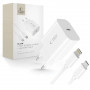 Tech-Protect NC20W 1 lizdo USB-C sieninis įkroviklis PD 20W su Lightning kabeliu, baltas, 100 cm