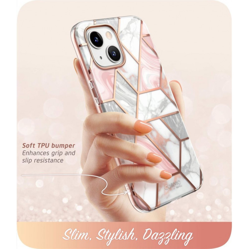 Supcase Cosmo dėklas Apple iPhone 14 Plus / 15 Plus, Pink Marble