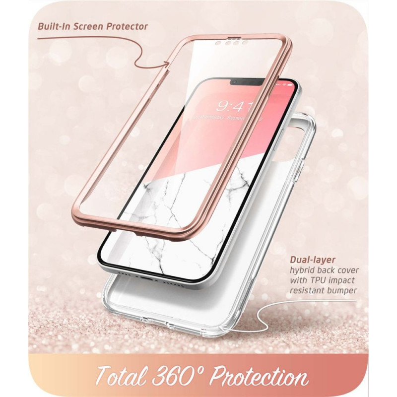 Supcase Cosmo dėklas Apple iPhone 14 Plus / 15 Plus, Pink Marble