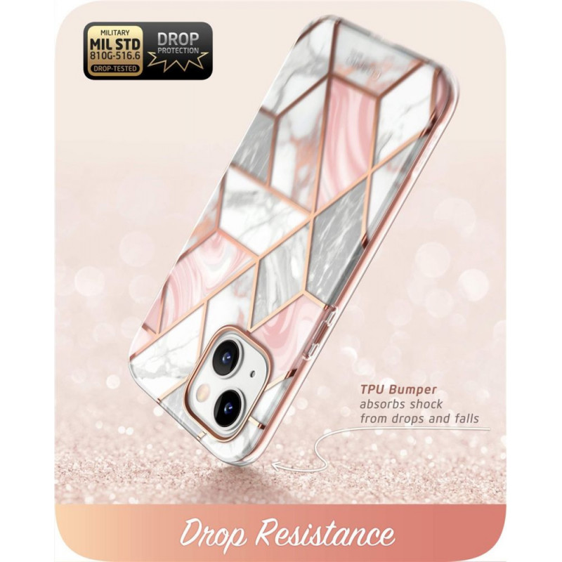 Supcase Cosmo dėklas Apple iPhone 14 Plus / 15 Plus, Pink Marble