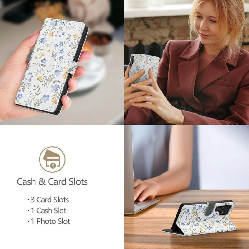 Tech-Protect Wallet dėklas su pinigine, skirtas Samsung Galaxy A57 5G, Spring Flowers