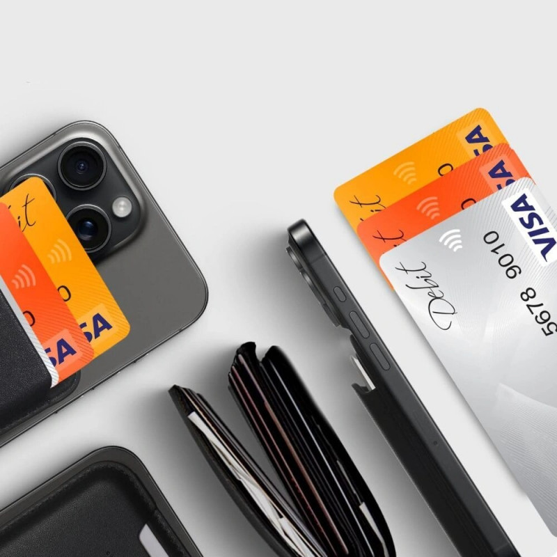 Tech-Protect MagWallet MagSafe universalus magnetinis kortelių ar dokumentų laikiklis, juodas