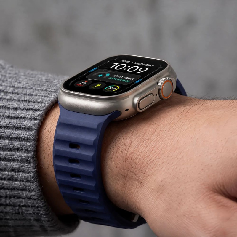 Tech-Protect Silicone Line Apple Watch 8 / 9 / 10 / 11 / 12 / SE / Ultra 44/45/46/49 mm apyrankė, Atlantic Blue