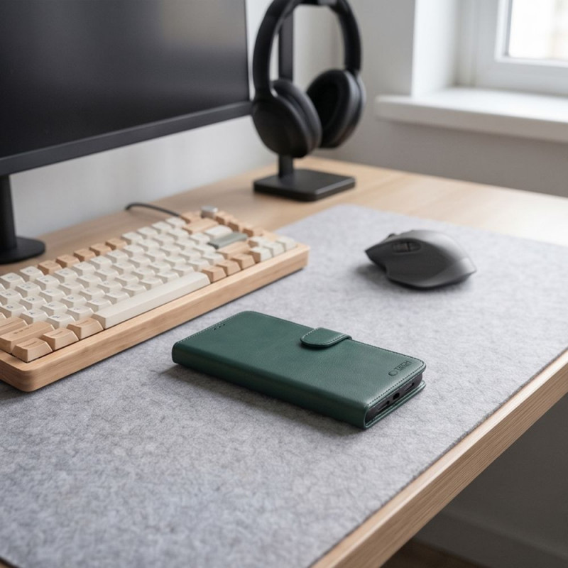 Tech-Protect Wallet dėklas su kortelių skyreliais Xiaomi Redmi Note 17 Pro Max 5G, žalias