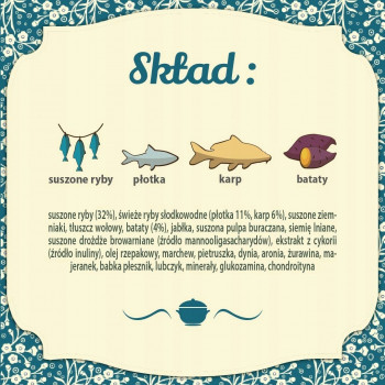 FOLK Delicate Meal for Puppies with Freshwater Fish Mini sausa šunų maistas šuniukams, 1.6 kg
