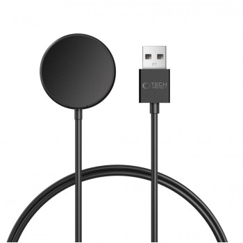 Tech-Protect MC03 UltraBoost magnetinis įkrovimo kabelis USB-A, 100 cm, skirtas Samsung Galaxy Watch, juodas