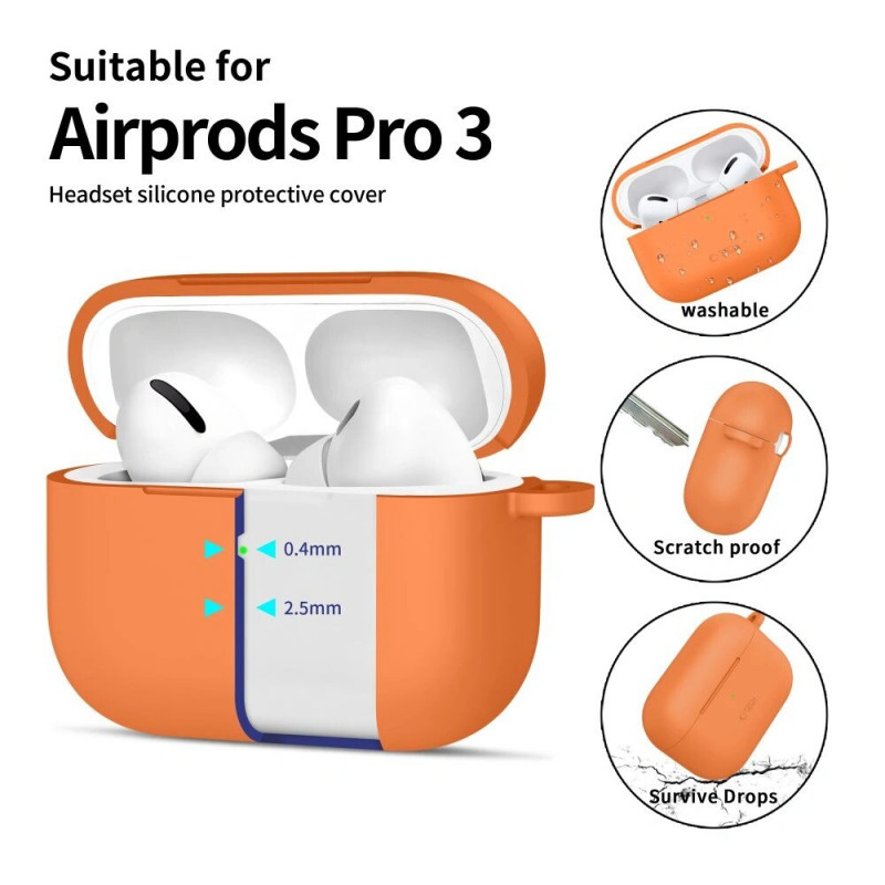 Tech-Protect Silicone Hook silikoninis dėklas Apple AirPods Pro 3, Cosmic Orange