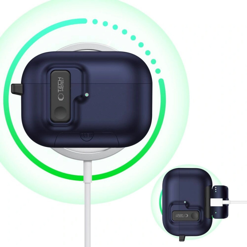 Tech-Protect Slim Hook dėklas Apple AirPods Pro 3, Navy Blue