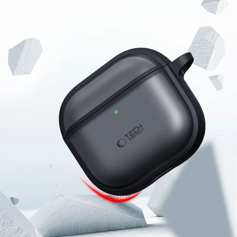 Tech-Protect Magmat dėklas Apple AirPods Pro 3 ausinukams, matinė juoda