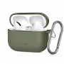 Tech-Protect Silicone Hook silikoninis Apple AirPods Pro 3 ausinukų įkrovimo dėklo užvalkalas, Olive Green
