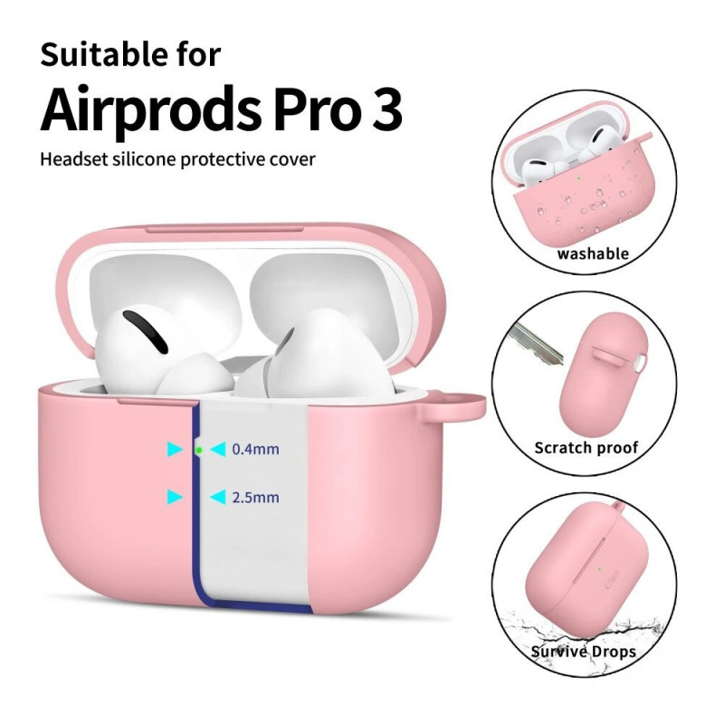 Tech-Protect Silicone Hook silikoninis dėklas Apple AirPods Pro 3, rožinis