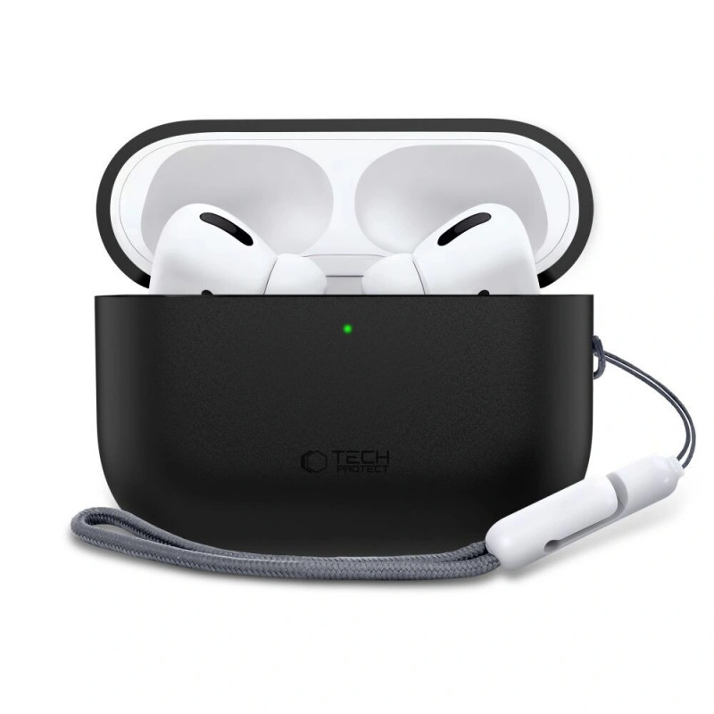 Tech-Protect Silicone silikoninis dėklas Apple AirPods Pro 3, juodas (Tech-Protect)