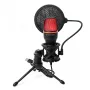Wozinsky WM-W111 laidinis studijinis žaidimų mikrofonas su stovu ir RGB apšvietimu, juodas