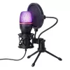 Wozinsky WM-W111 laidinis studijinis žaidimų mikrofonas su stovu ir RGB apšvietimu, juodas