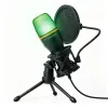 Wozinsky WM-W111 laidinis studijinis žaidimų mikrofonas su stovu ir RGB apšvietimu, juodas