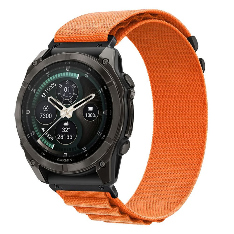 Tech-Protect Nylon Pro THP6032 laikrodžio dirželis, skirtas Garmin Fenix 5X / 5X Plus / 6X / 6X Pro / 7X / 8 / 8 Pro / 9 / 9 Pro (47 mm), oranžinis