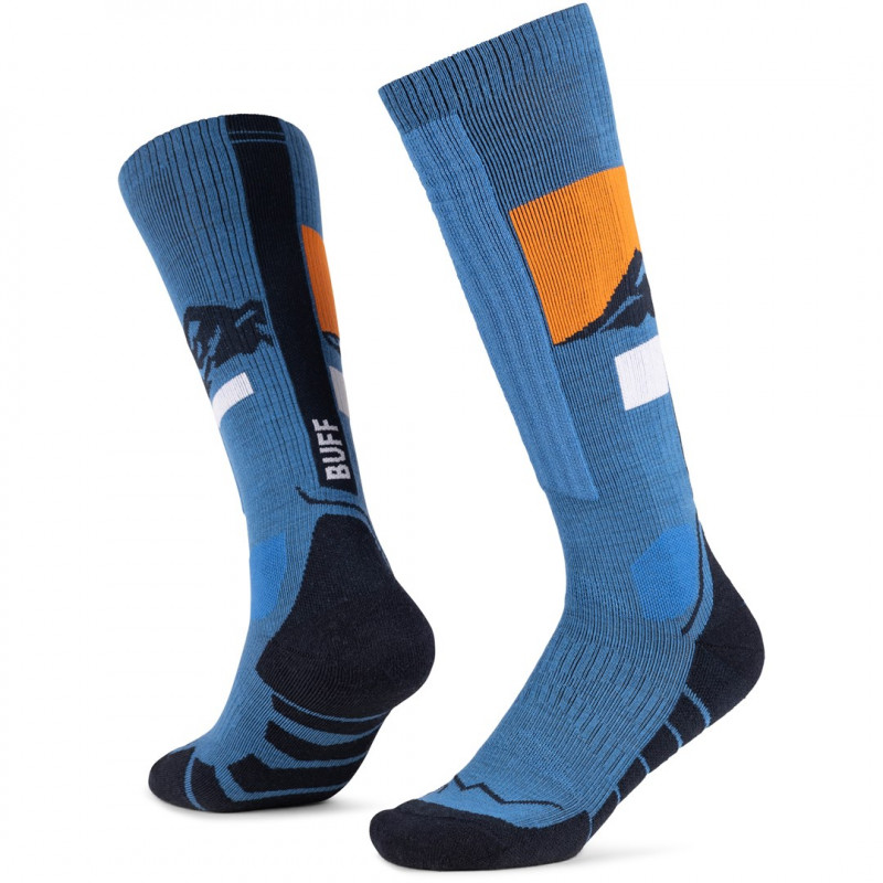 Buff Merino HW Over The Calf Socks HWO1 kojinės, Royal Blue, L