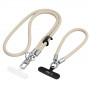 Tech-Protect C10S Rope Crossbody & Wrist dirželių rinkinys, Desert Beige/Titanium