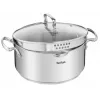 Tefal Duetto+ G7194655 puodas, apvalus, nerūdijantis plienas, 24 cm, stiklinis dangtis