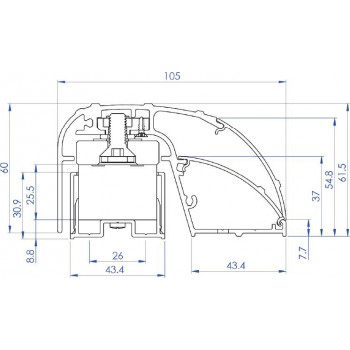 CDVI P300EVO elektromagnetinė durų profilio spyna 400 mm, 300 kg, su monitoringo funkcija (52870)
