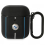 BMW BMA222RVSK Leather Color Lines Apple AirPods 1/2 dėklas, juodas