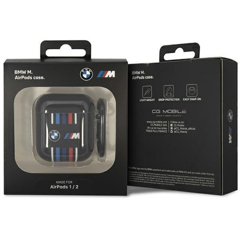BMW BMA222SWTK Multiple Colored Lines dangtelis Apple AirPods 1/2, juodas