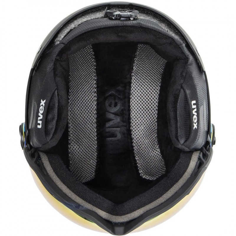 UVEX Wanted Visor slidinėjimo šalmas, 58-61 cm (L), juodas