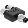 Delock 60858 M8 Y-splitter, A-coded, 4 pin, 1 x male to 1 x male and 1 x female