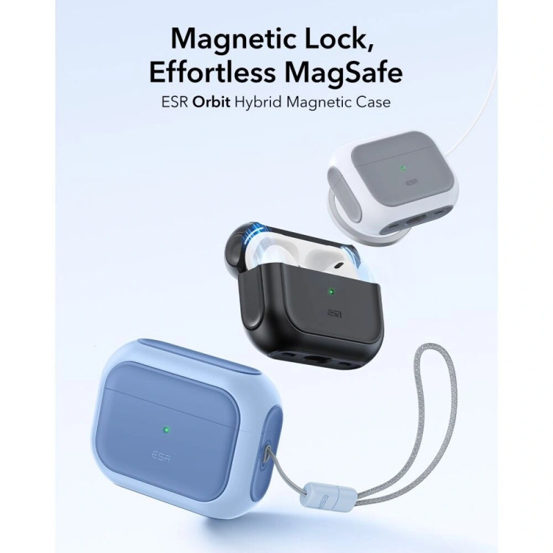 ESR Orbit HaloLock MagSafe dėklas Apple AirPods Pro 3 ausinukams, Powder Blue
