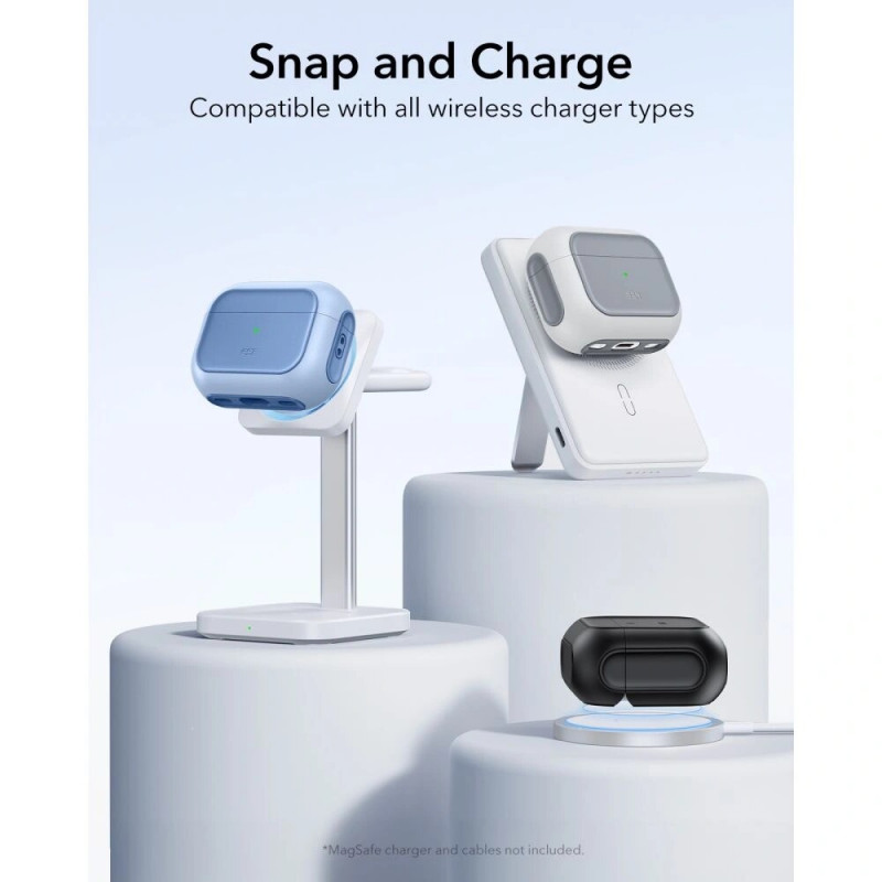ESR Orbit HaloLock MagSafe dėklas Apple AirPods Pro 3 ausinukams, Powder Blue