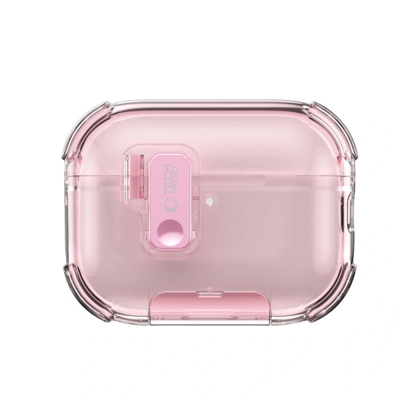 Tech-Protect Bounce Pro Apple AirPods Pro 3 įkrovimo dėklo apvalkalas, rausvas