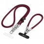 Tech-Protect C10S Rope Crossbody & Wrist telefono pakabukų rinkinys, Burgundy/Titanium