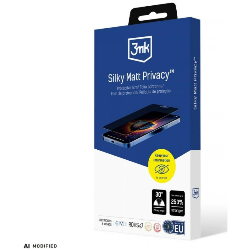 3MK Silky Matt Privacy matinė privatumo ekrano apsauginė plėvelė, skirta Realme 14 Pro+