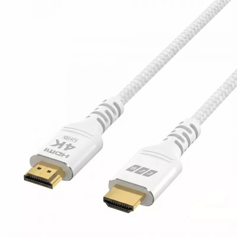 EFB Elektronik HDMI-20-00014 – HDMI kabelis, High Speed su Ethernet, 3 m, baltos spalvos, 4K60Hz, 18 Gbit/s, suderinamas su HDMI 2.0