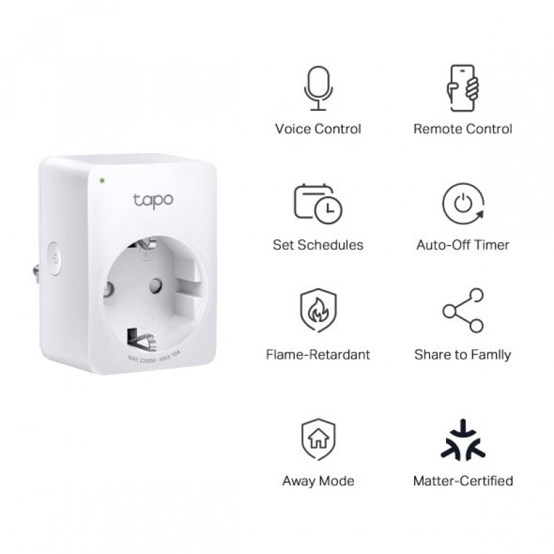 TP-Link Tapo P100M Wi-Fi mini išmanusis kištukas (EU)