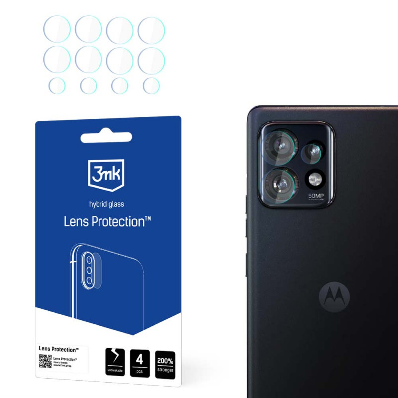 3MK Lens Protection hibridinis fotoaparato objektyvo stiklas Motorola Edge 40 Pro 5G (4 vnt.)