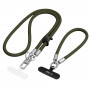 Tech-Protect C10S Rope Crossbody & Wrist telefono dirželių komplektas, tamsiai alyvuogių žalia/titaninė