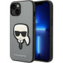 Karl Lagerfeld KLHCP14SSAPKHG dėklas Apple iPhone 14, Saffiano Karl's Head Patch, sidabrinis