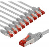 Goobay CAT 6 komutacinis kabelis S/FTP (PiMF), 5 m, pilkas, 10 vnt. rinkinys, varinis laidininkas (CU), be halogenų apvalkalas (LSZH)