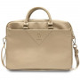 Guess ZIP Leather Triangle 4G nešiojamojo kompiuterio krepšys iki 16 colių, light gold