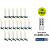 Goobay 75258 belaidės LED eglutės žvakės (20 vnt.), su 20x AAA (LR03), segtukais, nuotolinio valdymo pulteliu, laikmačiu, reguliuojamu ryškumu, šiltai balta (2600 K)