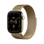 Apple Watch Series 12 GPS + Cellular 46 mm radiant gold titanium Case su radiant gold Milanese Loop, M/L